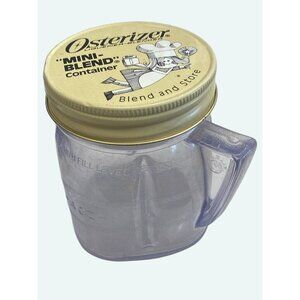 Vintage Osterizer Mini-Blend Blender Jar Container With Lid - 4 Oz Capacity - Bl